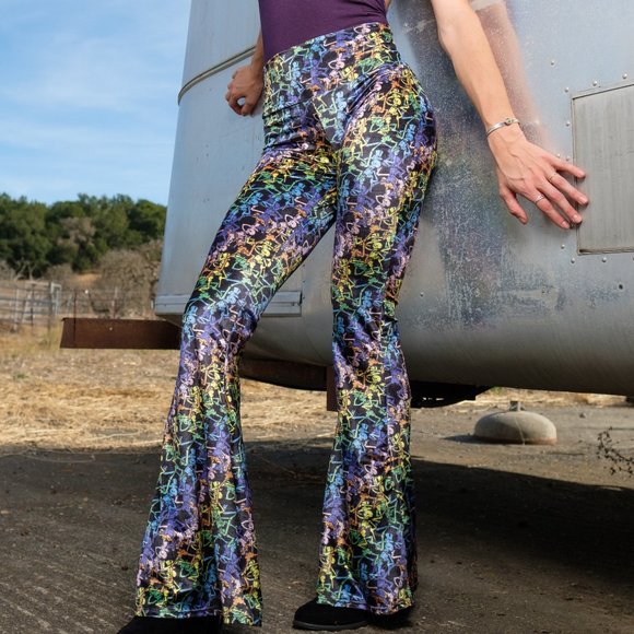 Grateful Dead Velvet Bell Bottoms - Skeleton - Picture 9 of 11